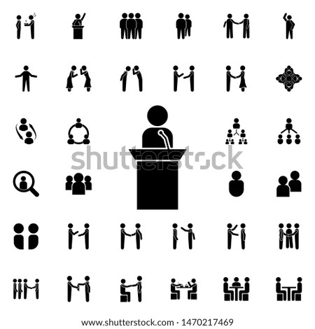 A speech from the rostrum icon. Universal set of conversation for website design and development, app development
