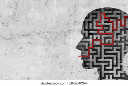 Speech Therapy Concept And Communication Voice Symbol Or Cognitive Disability Idea With 3D Illustration Elements.