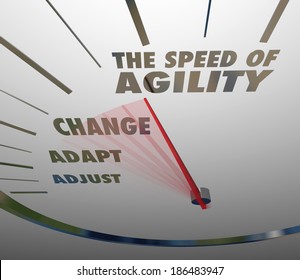 Speed Of Agility Words Speedometer Fast Action Change Adapt