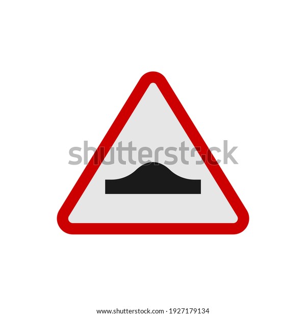 Speed bump warning
sign. Road bump
icon.