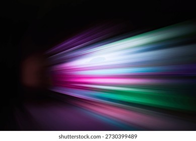 SPEED LIGHTS BACKGROUND FOR MODERN TECHNOLOGY USAGE, COLORFUL EFFECT LIGHTS ON BLACK BACKGROUND, SPEED MOTION BLURRY PATTERN WITH FLASHING LIGHTS, FLYING ELEMENT BACKDROP, MODERN HIGH TECH DESIGN TEMPLATE