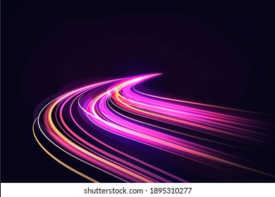 Speed Neon Light Trail Background