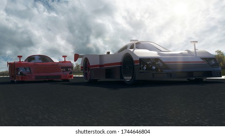 Speed racing. Render 3d. Illustration.