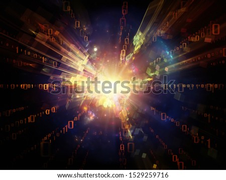 Speed of Technology. Bright math-generated radial elements to illustrate concept of rapid expansion on the subject of science, education and computer technology.