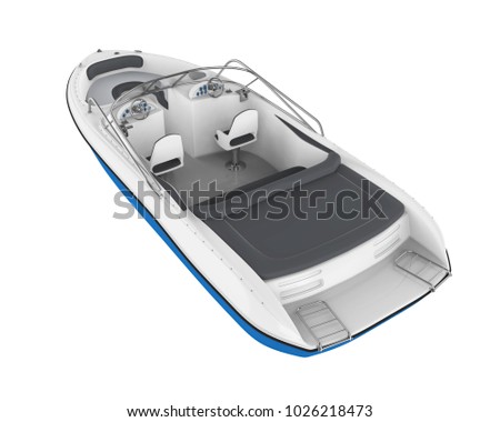 Speedboat Isolated. 3D rendering