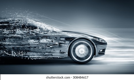 speeding car concept