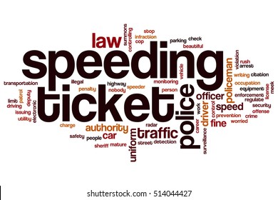 Speeding Ticket Word Cloud Concept