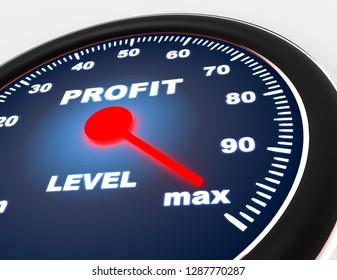 Speedometer concept on white background with profit word. 3d rendered illustration