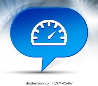 Speedometer gauge icon isolated on blue bubble background