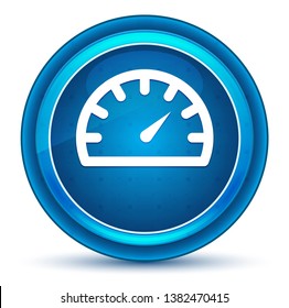 Speedometer gauge icon isolated on eyeball blue round button