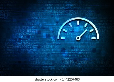 Speedometer gauge icon isolated on abstract blue background illustration design