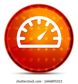 Speedometer gauge icon isolated on Nightly Orange Round Button