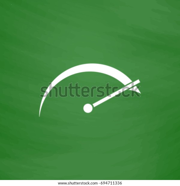 Speedometer Icon Illustration. Flat symbol.
Imitation draw with white chalk on green chalkboard. Pictogram and
School board
background