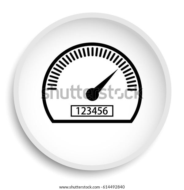 Speedometer icon. Speedometer website button\
on white\
background.