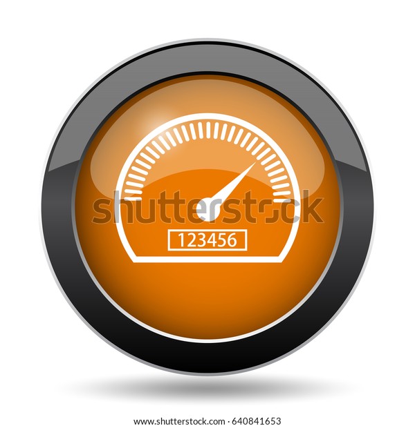 Speedometer icon. Speedometer website\
button on white\
background.\
