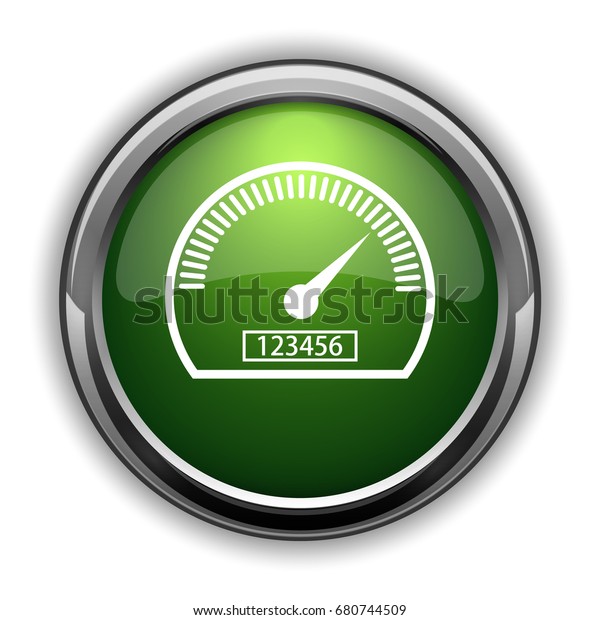 Speedometer icon. Speedometer website button\
on white\
background