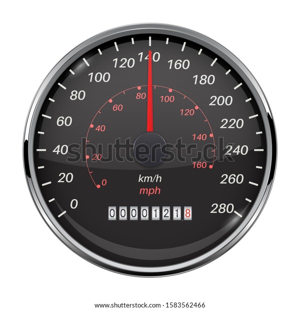 koncept Gentage sig jeg læser en bog Speedometer Kilometers Miles Black Car Dashboard Stock-illustration  1583562466