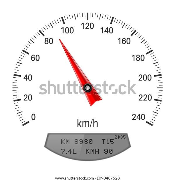 Speedometer scale. Illustration isolated on white\
background. Raster\
version