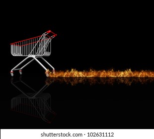 631 Flaming shopping cart icon Images, Stock Photos & Vectors
