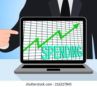 Spending Chart Graph Displaying Increasing Expenditure Purchasing