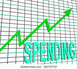 Spending Chart Graph Shows Increasing Expenditure Purchasing