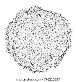 Sphere with Connected Lines and Dots. Networks Concept. 3D Illustration
