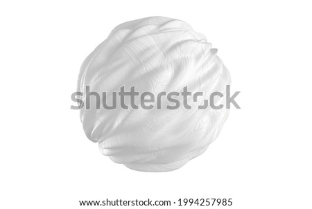 A sphere of flowing creativity with white background, 3d rendering. Computer digital drawing,