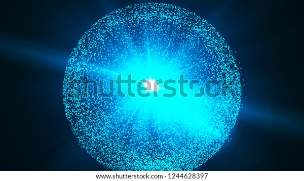 Sphere Hologram On Blue Grey Backgroundabstract Stock Illustration  1244628397