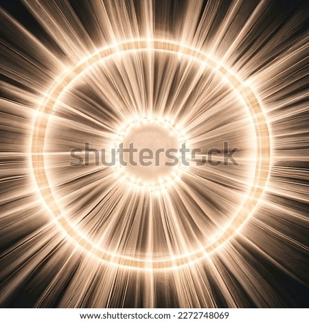 Sphere of light emanating several gleaming rays