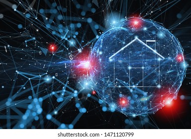 Sphere Shield Protects Personal Information And Internet Home Network From Web Attack. Concept Of Internet Security Firewall And.