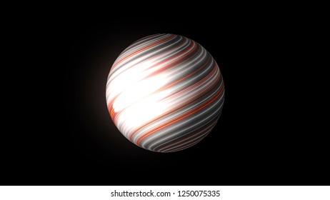 Sphere with surface with neon effect are in space , modern abstract 3d rendering backdrop