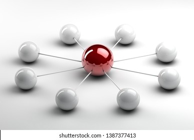 spheres representing succesful teamwork 3d rendering