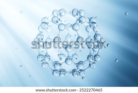 Spherical molecular structure, 3d rendering. 3d illustration.