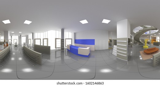 Spherical Panoramic Render Store Interior Visualization Stock ...