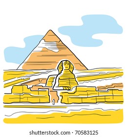 Sphinx Great Pyramid Stock Illustration 70583125 | Shutterstock