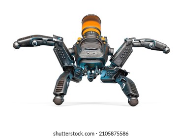 Spider Bot Attack, 3d Illustration