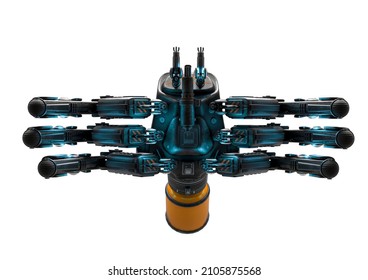 Spider Bot Bottom View, 3d Illustration