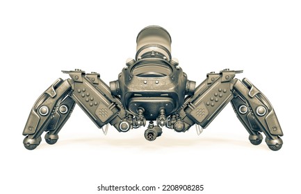 Spider Bot Standing Up, 3d Illustration