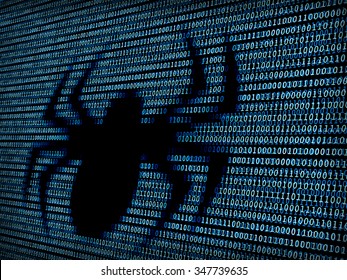 Spider In Digital Background / Concept Of Web Crawler Or Web Indexing