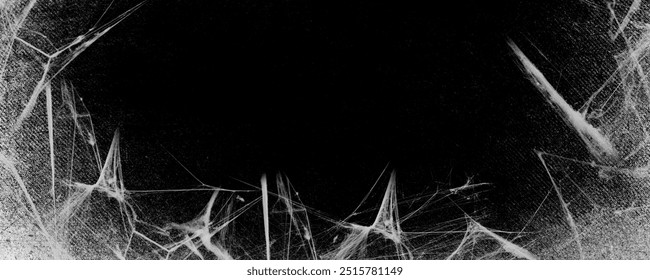 Spiderweb isolated on black grunge background.  Halloween party design. Texture of spider web. Halloween decoration. Gothic style	 - Powered by Shutterstock