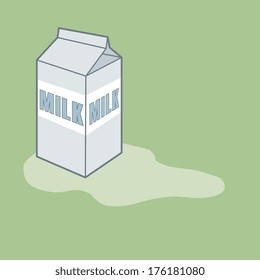 Spilled Milk From Milk Carton