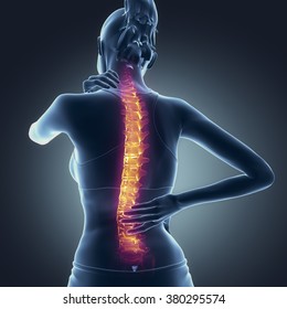 Spine Pain - Hurt Backbone Concept