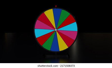 Spinning Fortune Wheel. Computer Generated 3d Render