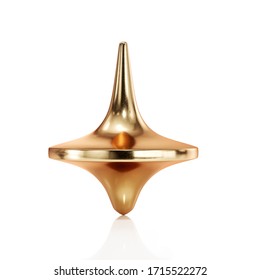 Spinning Gold Pendulum Top. 3d Rendering Illustration Isolated