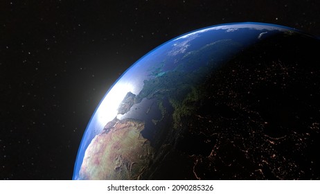 Spinning Planet Earth Video. Space Footage. 3D Rendering.