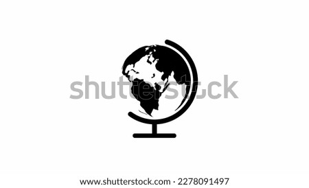 A spinning world globe model for school or office illustration background.
