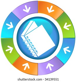 Spiral Bound Book Icon Wheel