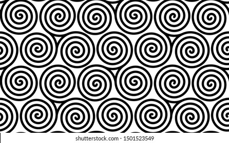 Spiral celtic triskels seamless pattern tile.