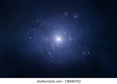 Spiral Galaxy deep in space of an unknown universe