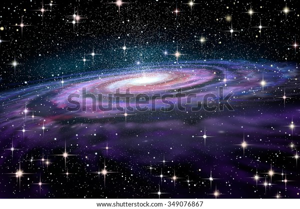 Spiral Galaxy Deep Spcae 3d Illustration Stock Illustration 349076867